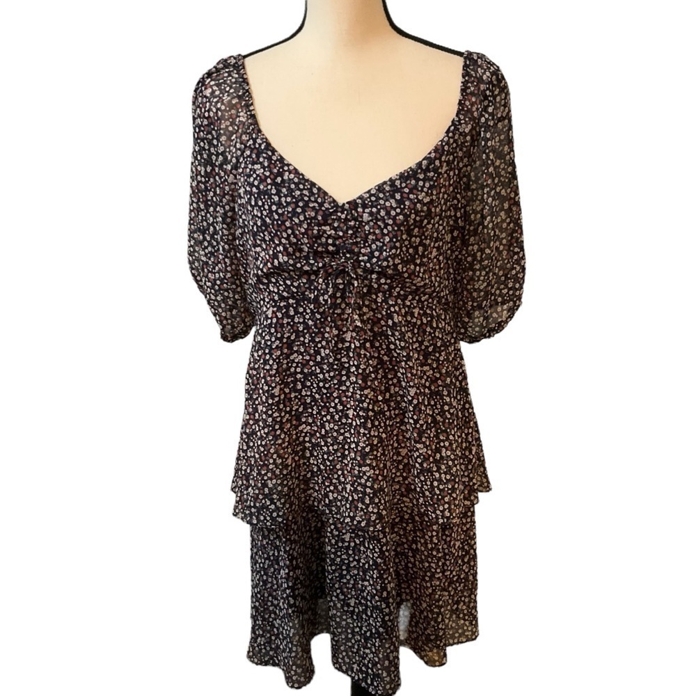 Sugarlips Sugar + Lips Dress Ashlee Floral Back Cut Out Mini Size L - Picture 3 of 15
